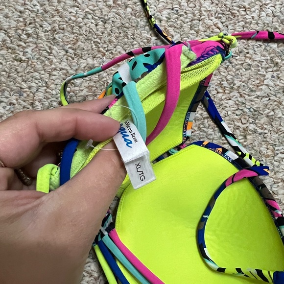 La Vie En Rose Aqua XL Bandeau Bathing Suit Top - Picture 2 of 2